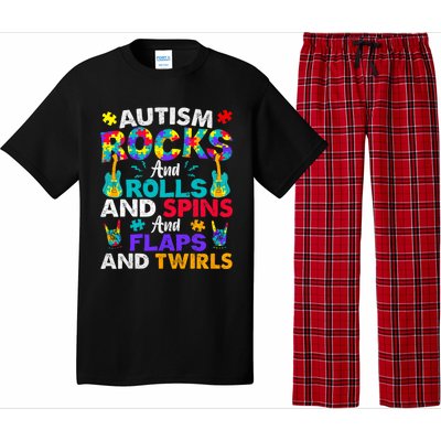 Autism Rocks Rolls Spins Flaps Awareness Pajama Set