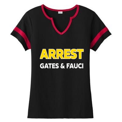 Arrest Gates And Fauci Ladies Halftime Notch Neck Tee