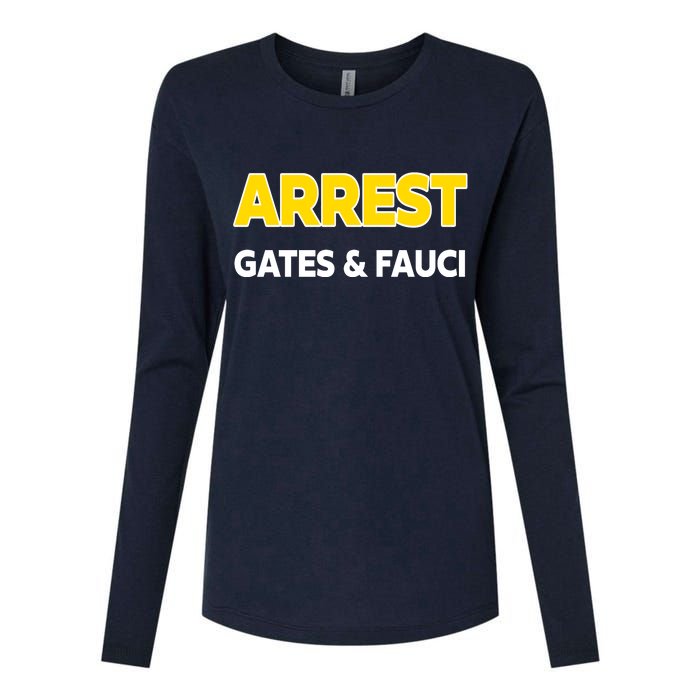 Arrest Gates And Fauci Womens Cotton Relaxed Long Sleeve T-Shirt