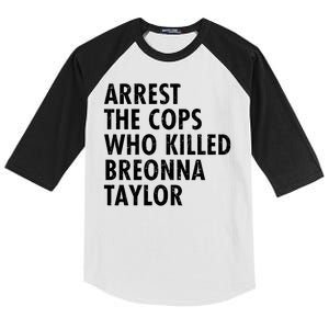 Arrest The Cops Who Killed Breonna Taylor BLM Kids Colorblock Raglan Jersey