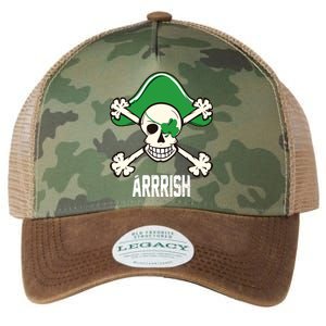 Arrrish Irish Clover skull St Patricks Day Legacy Tie Dye Trucker Hat