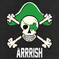 Arrrish Irish Clover skull St Patricks Day Garment-Dyed Fleece Hoodie