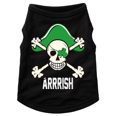 Arrrish Irish Clover skull St Patricks Day Doggie Tank