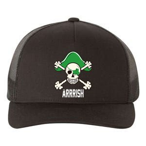 Arrrish Irish Clover skull St Patricks Day Yupoong Adult 5-Panel Trucker Hat