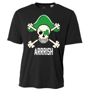 Arrrish Irish Clover skull St Patricks Day Cooling Performance Crew T-Shirt