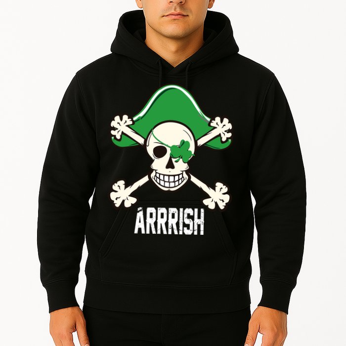 Arrrish Irish Clover skull St Patricks Day Hoodie