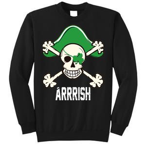 Arrrish Irish Clover skull St Patricks Day Sweatshirt