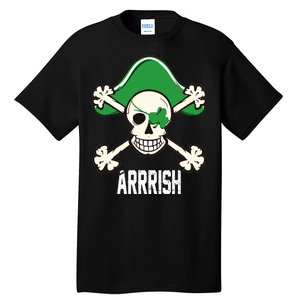 Arrrish Irish Clover skull St Patricks Day Tall T-Shirt