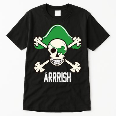 Arrrish Irish Clover skull St Patricks Day Tall T-Shirt