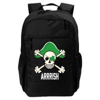 Arrrish Irish Clover skull St Patricks Day Backpack