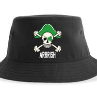 Arrrish Irish Clover skull St Patricks Day Sustainable Bucket Hat