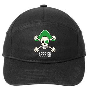 Arrrish Irish Clover skull St Patricks Day 7-Panel Snapback Hat