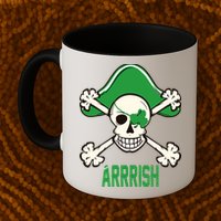 Arrrish Irish Clover skull St Patricks Day Mug