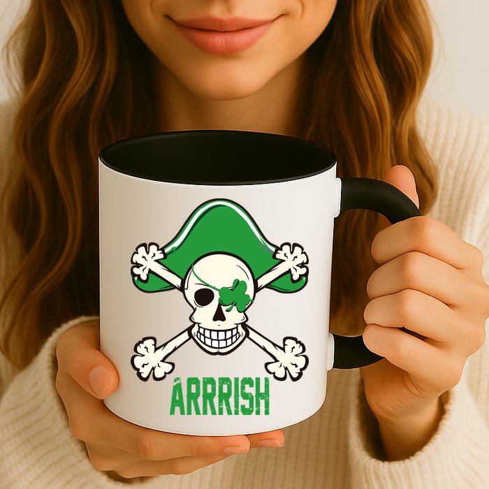 Arrrish Irish Clover skull St Patricks Day Mug