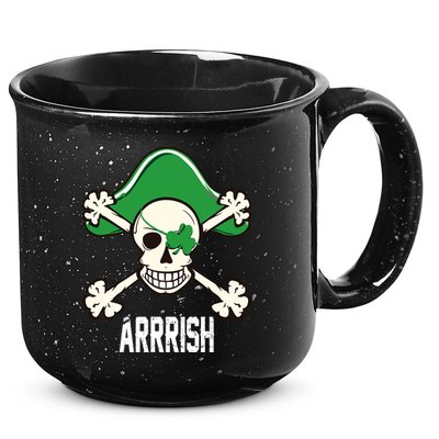 Arrrish Irish Clover skull St Patricks Day 15oz Campfire Ceramic Mug