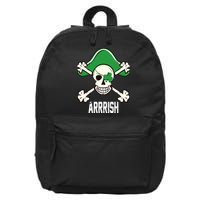 Arrrish Irish Clover skull St Patricks Day 16 in Basic Backpack