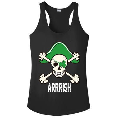 Arrrish Irish Clover skull St Patricks Day Ladies PosiCharge Competitor Racerback Tank