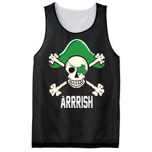 Arrrish Irish Clover skull St Patricks Day Mesh Reversible Basketball Jersey Tank