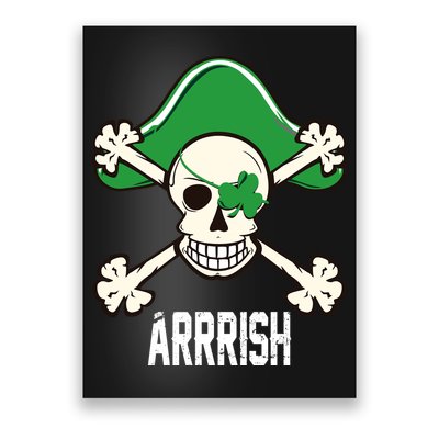 Arrrish Irish Clover skull St Patricks Day Poster