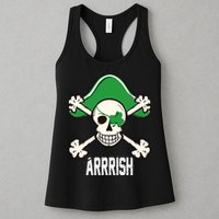 Arrrish Irish Clover skull St Patricks Day Womens Tank Top