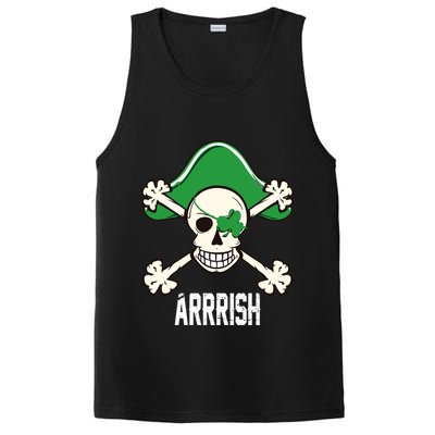 Arrrish Irish Clover skull St Patricks Day PosiCharge Competitor Tank