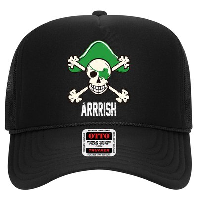Arrrish Irish Clover skull St Patricks Day Trucker Hat