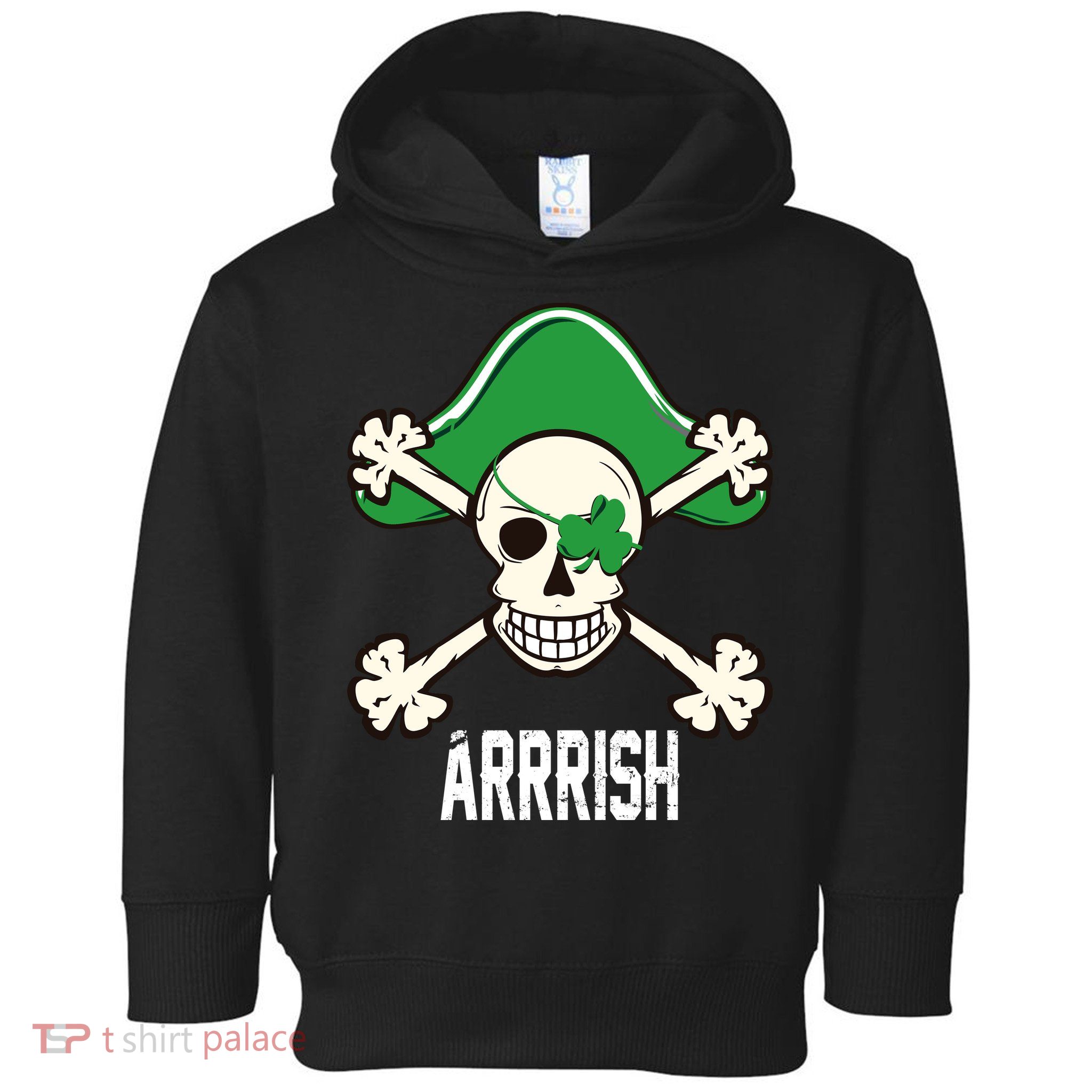 Arrrish Irish Clover skull St Patricks Day Toddler Hoodie