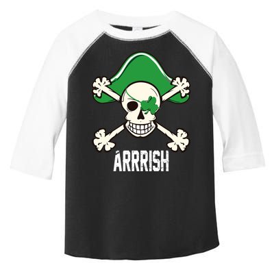 Arrrish Irish Clover skull St Patricks Day Toddler Fine Jersey T-Shirt