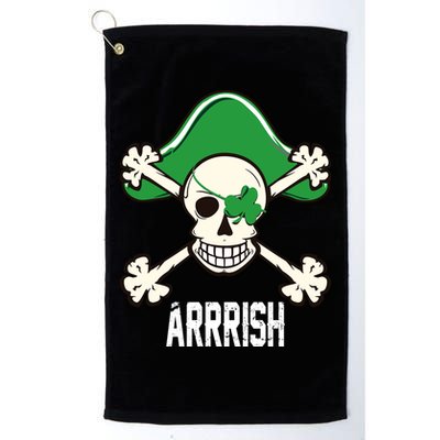 Arrrish Irish Clover skull St Patricks Day Golf Towel