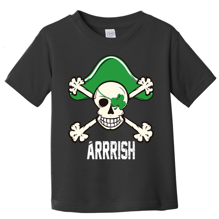 Arrrish Irish Clover skull St Patricks Day Toddler T-Shirt