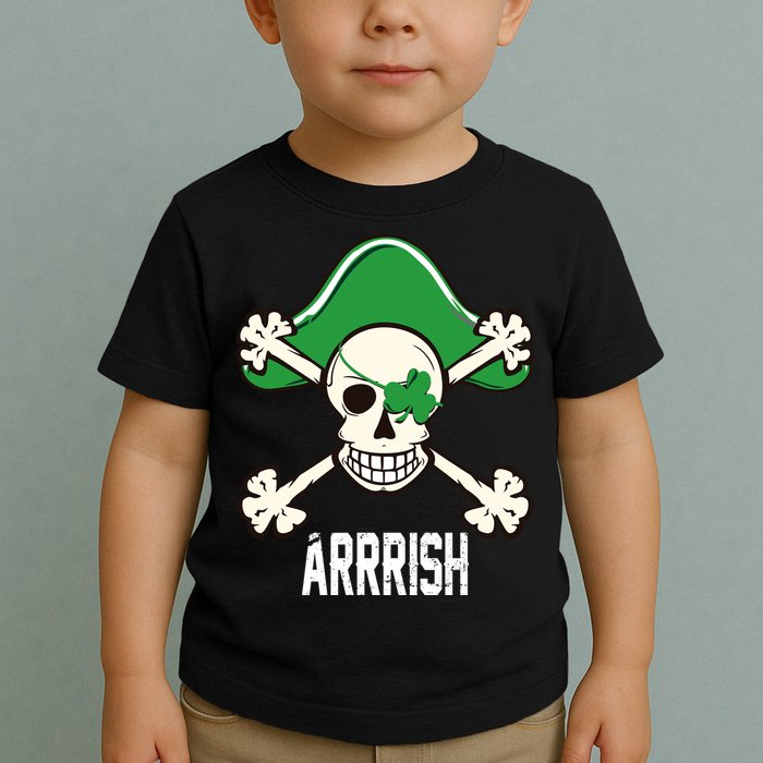 Arrrish Irish Clover skull St Patricks Day Toddler T-Shirt