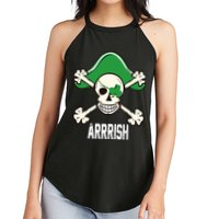 Arrrish Irish Clover skull St Patricks Day Women's Perfect Tri Rocker Tank