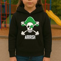 Arrrish Irish Clover skull St Patricks Day Kids Hoodie