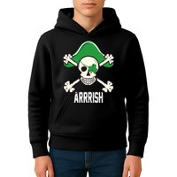 Arrrish Irish Clover skull St Patricks Day Kids Hoodie
