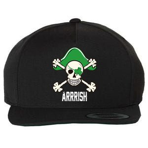 Arrrish Irish Clover skull St Patricks Day Wool Snapback Cap