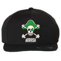 Arrrish Irish Clover skull St Patricks Day Wool Snapback Cap