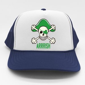 Arrrish Irish Clover skull St Patricks Day Trucker Hat