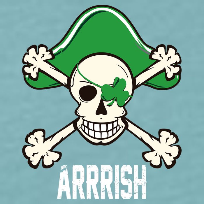 Arrrish Irish Clover skull St Patricks Day Sueded Cloud Jersey T-Shirt