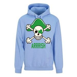 Arrrish Irish Clover skull St Patricks Day Unisex Surf Hoodie