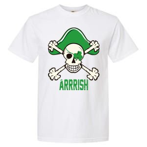 Arrrish Irish Clover skull St Patricks Day Garment-Dyed Heavyweight T-Shirt