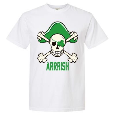 Arrrish Irish Clover skull St Patricks Day Garment-Dyed Heavyweight T-Shirt