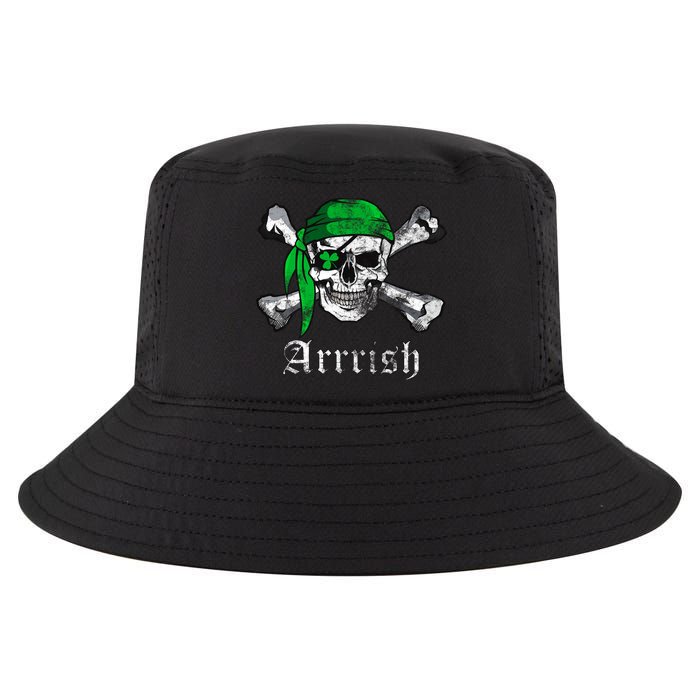Arrrish Irish Pirate Skull Clover Cool Comfort Performance Bucket Hat