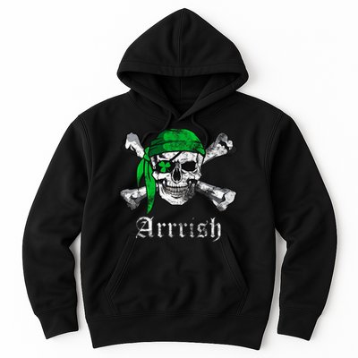 Arrrish Irish Pirate Skull Clover Hoodie