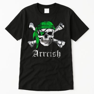 Arrrish Irish Pirate Skull Clover Tall T-Shirt