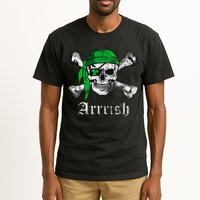 Arrrish Irish Pirate Skull Clover Tall T-Shirt