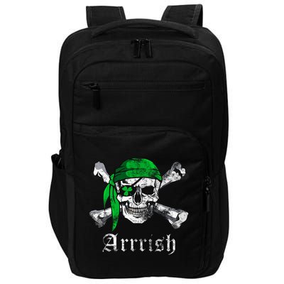 Arrrish Irish Pirate Skull Clover Impact Tech Backpack