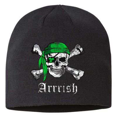 Arrrish Irish Pirate Skull Clover Sustainable Beanie