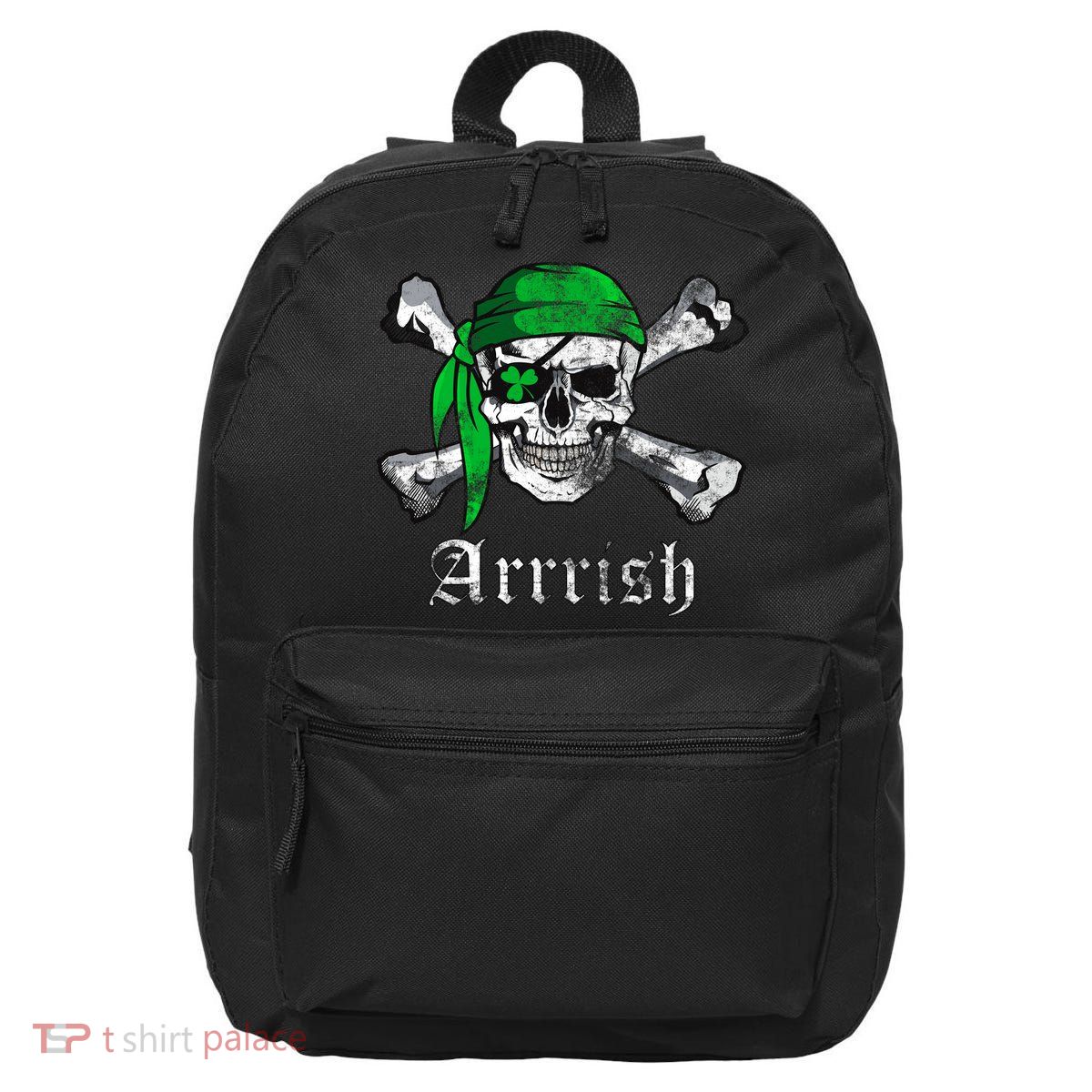 Arrrish Irish Pirate Skull Clover 16 in Basic Backpack