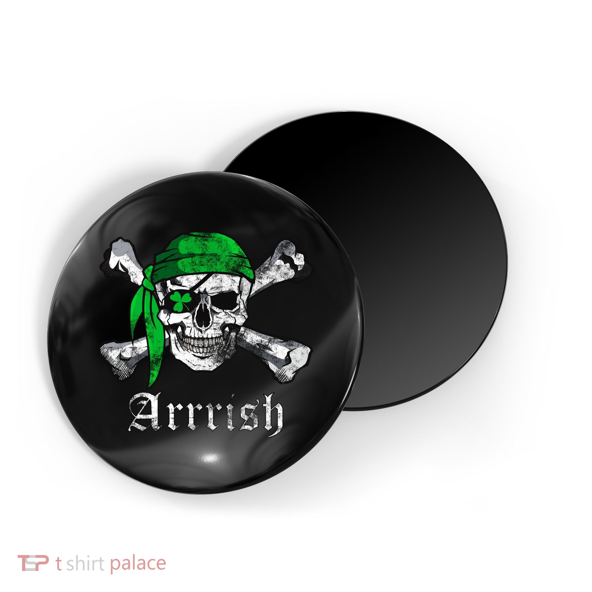 Arrrish Irish Pirate Skull Clover Magnet