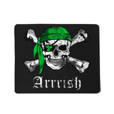 Arrrish Irish Pirate Skull Clover Mousepad